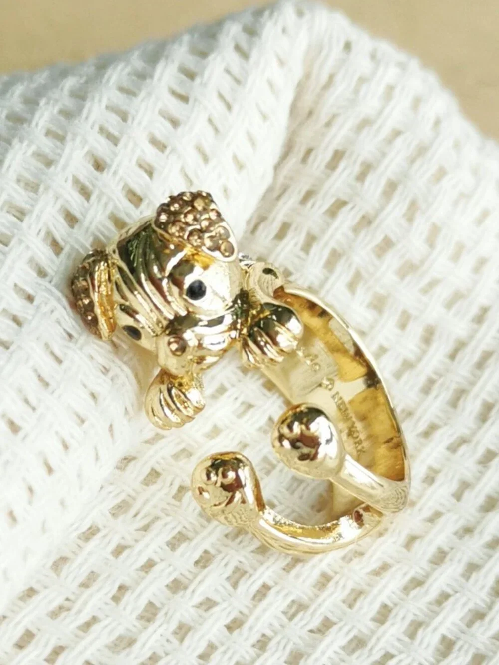 Kate Spade Puppy Wrap Ring Size 6